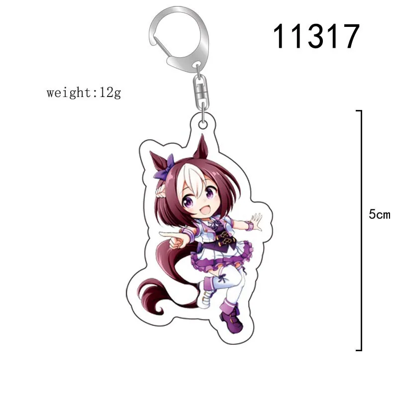 1/8 Stück/Set Uma Musume Pretty Derby Acryl-Schlüsselanhänger Chibi-Figur Schlüsselring Doppelseitiger Taschenanhänger Niedlicher Anime-Cartoon-Schlüsselanhänger – Detail 2
