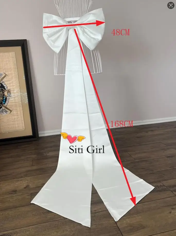 

Съемный бант с длинным шлейфом Съемное атласное свадебное платье большого размера с бантом Свадебное платье с бантом Синий съемный свадебный аксессуар