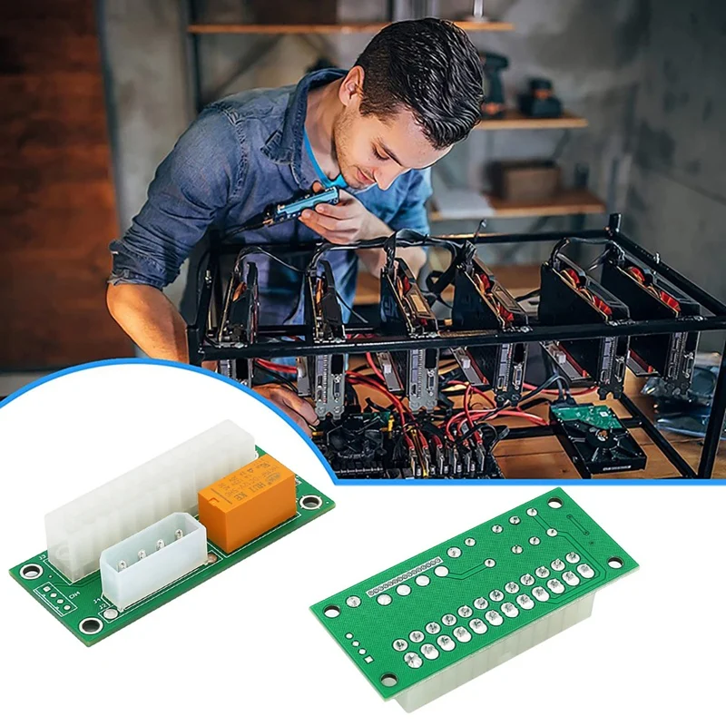 ATX Dual PSU Multiple Power Supply Adapter Synchronous Power Board Add 2PSU With Power LED To Molex 4 Pin Connector