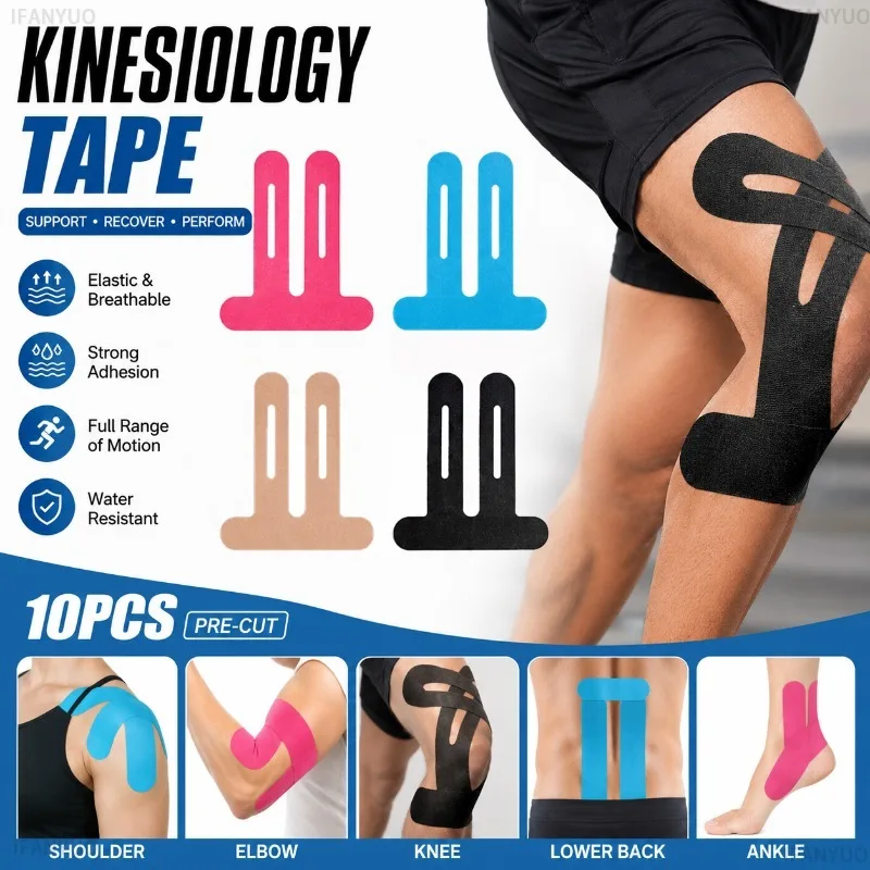 Elastic Kinesiology Tape 10PCS Muscle Support Bandage Joint Knee Elbow Sports Injury Recovery Athletic Therapy Straps Exercise