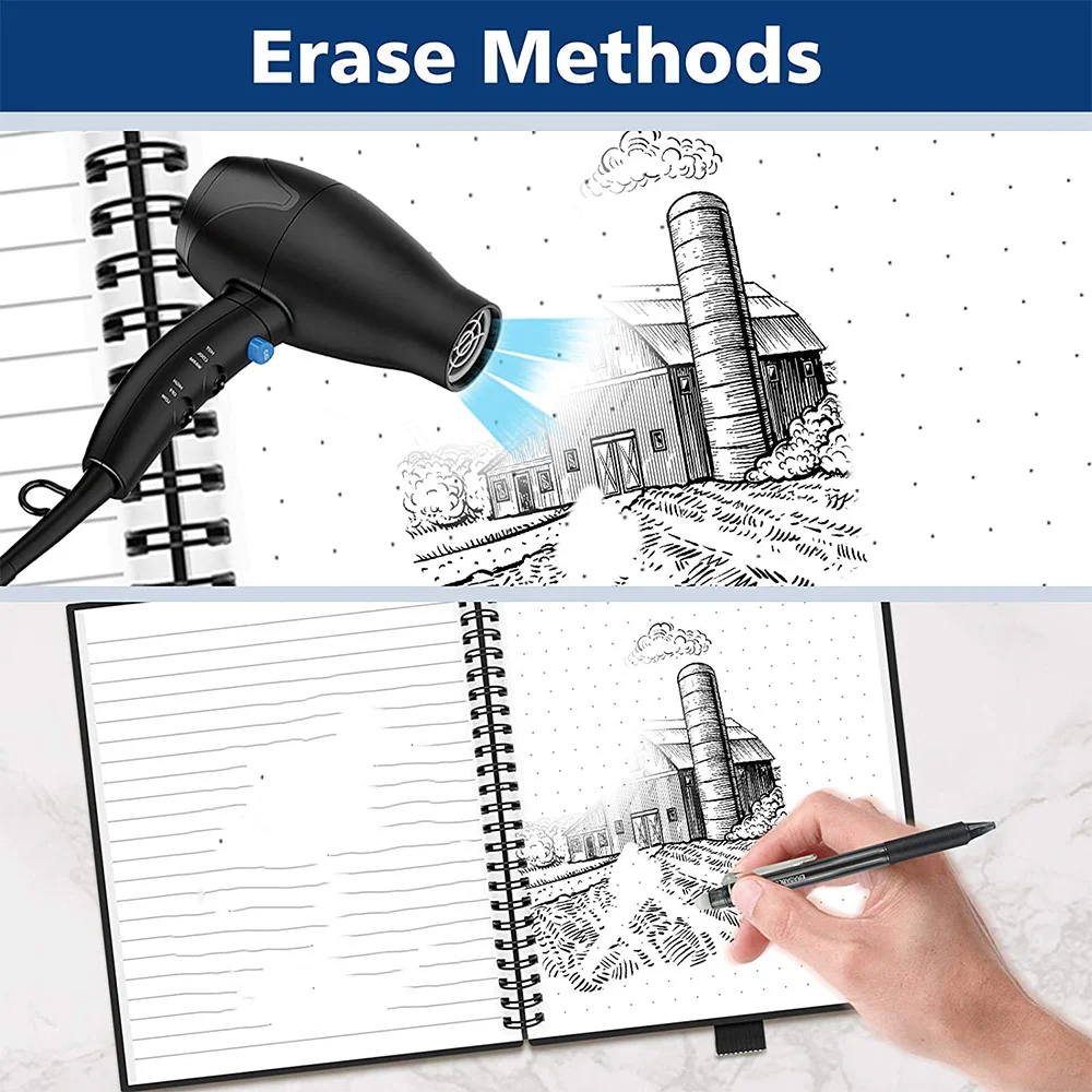 Smart Reusable Erasable Notebook Paper Microwave Wave Cloud Notepad Lined With Pen As Kids Gift, Smart Notebook-POS