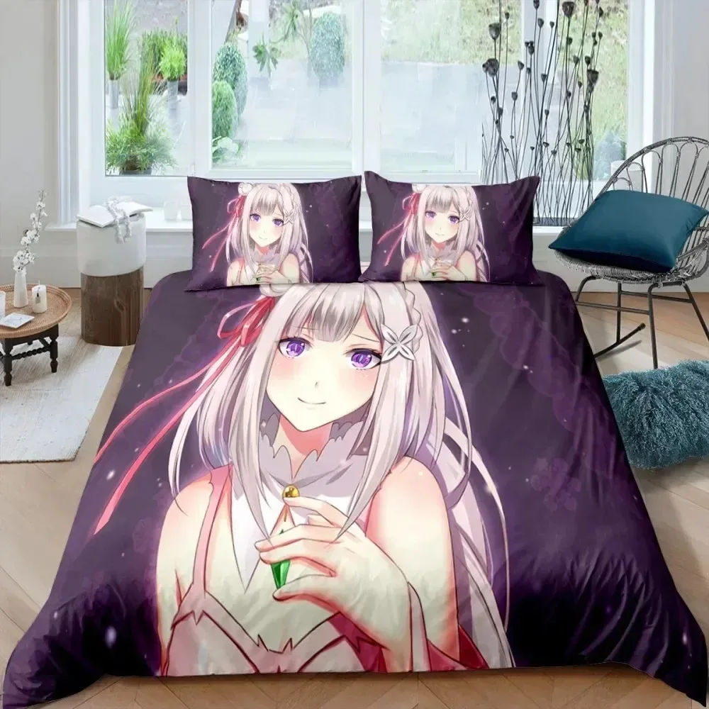 

Anime Girls Kawaii Bedding Set For Bedroom Soft Modern Bedspreads Comefortable Kids Duvet Cover Quilt Cover And Pillowcase