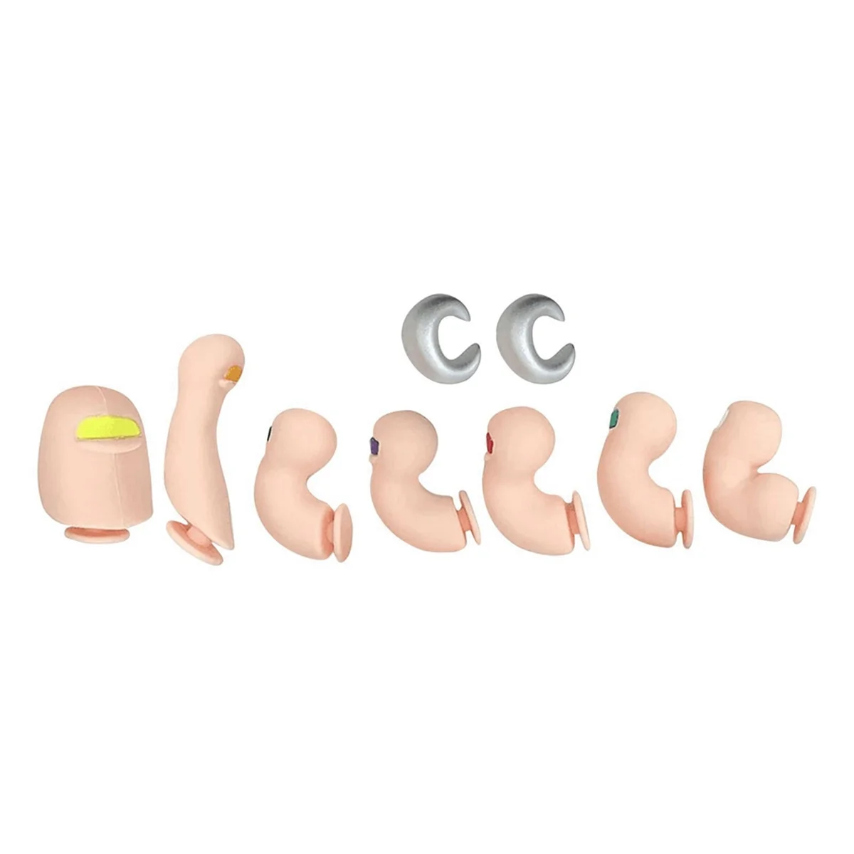 크록스 나막신 버블 슬라이드 샌들용 3D 발가락 부적, 어린이 및 성인용 재미있는 신발 부적 장식, 7 개