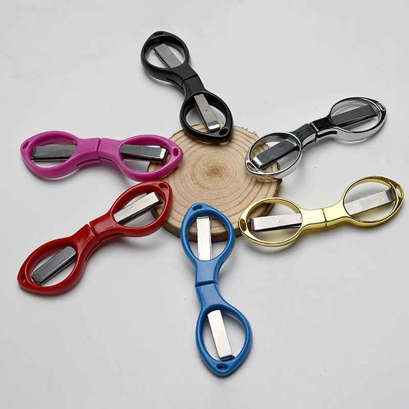 Tijeras plegables portátiles, herramientas de corte de línea de acero al carbono, suministros de Mini herramientas de mano, tijeras de costura multifuncionales, 1 piezas