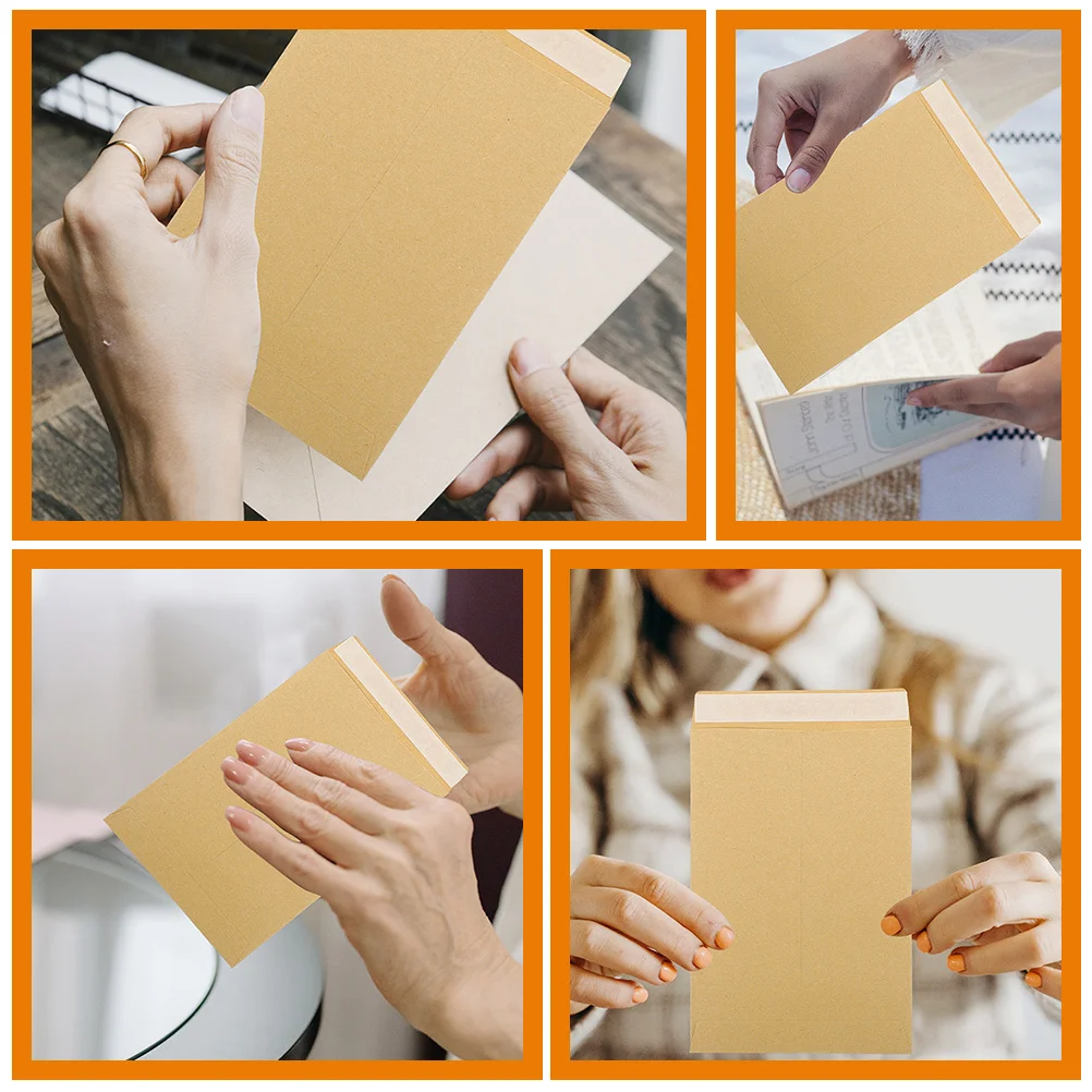 60Pcs Kraft Paper Self Adhesive Envelopes Small Multi-Use Money Organizer Cash Savings Organizer Budgeting Envelopes