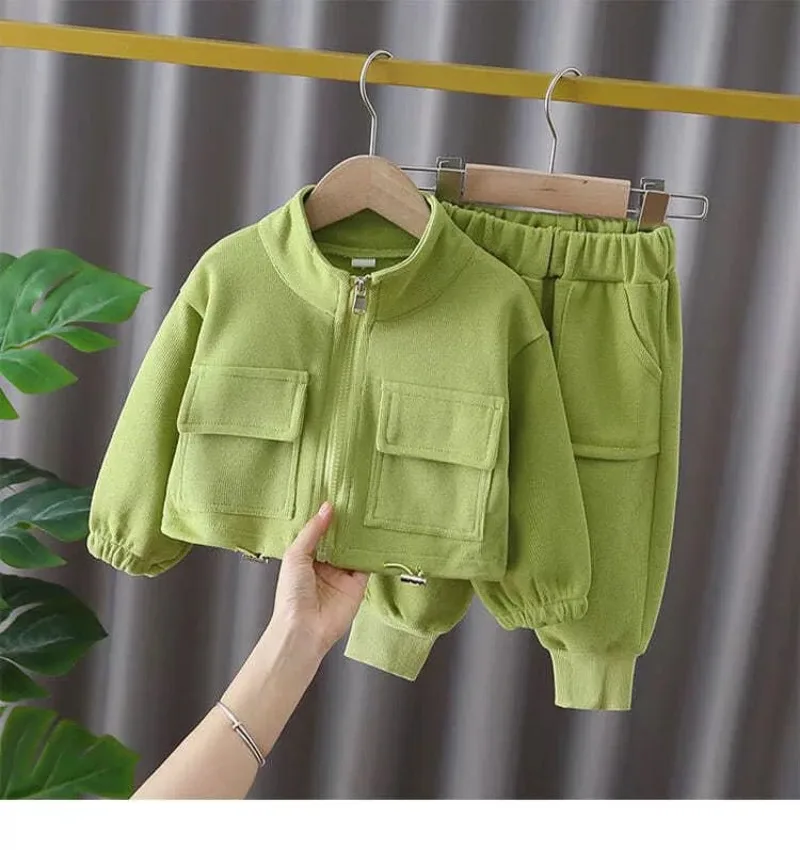 Baby-Mädchen 2-teilige Trainingsanzüge RAISE Herbst Einfarbige Kinder-Mädchen Reißverschluss-Jackenanzüge Lässige Kleinkind-Mädchen Hosen Kleidung Outfits – Detail 13