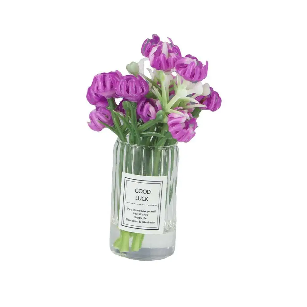 MIniature Jasmine Flower Vase  House Decoration 1:12 Dollhouse Miniature Dollhouse Accessories Simulation Potted Plants