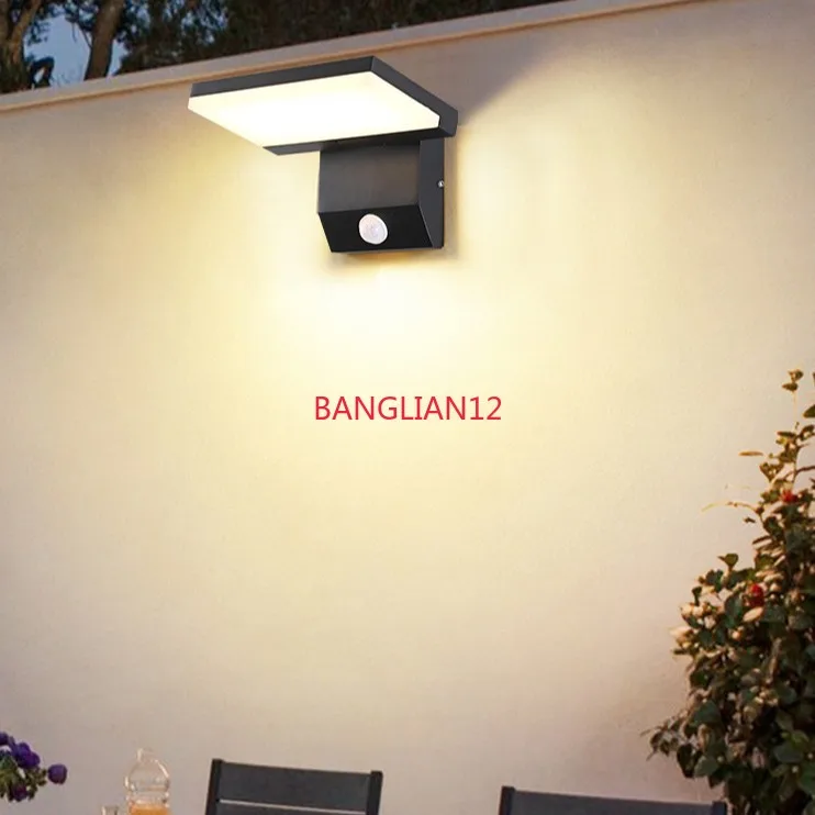 Outdoor rotatable folding waterproof induction courtyard wall lamp for hotel bedroom bedside stairs indoor