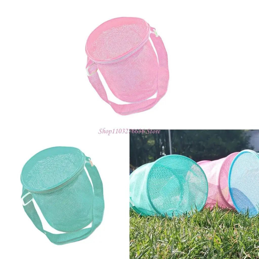 

R6FD Colorful Mesh Storage Bag Adjustable Strap Kids Beach Trip Carrying Shoulder Bag