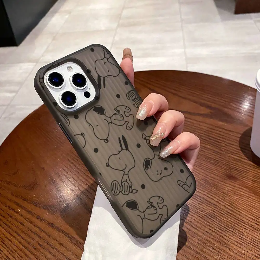 الكرتون سنوبيس خط جراب هاتف المموج نمط جراب هاتف آيفون 17 الهواء 16 15 14 13 12 11 زائد برو ماكس غطاء #2