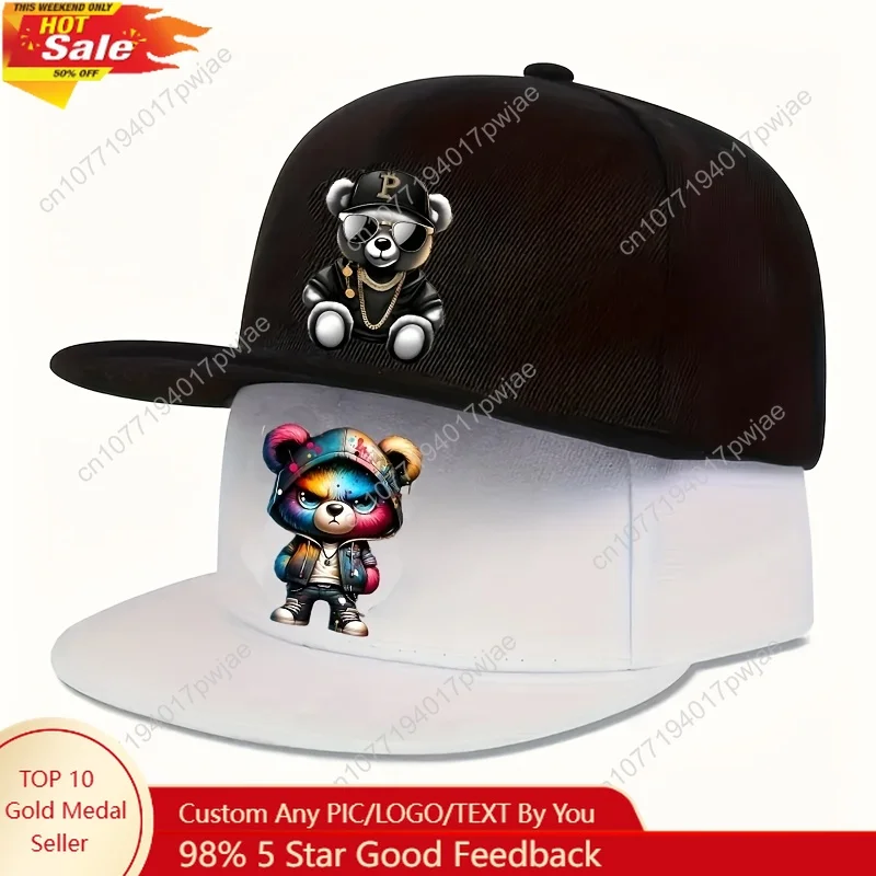 

Graffiti Splash and Hip-Hop Bear Print Baseball Cap Street Sport Fashion Unisex Sun Hat Unisex Cap Casual Headwear Spla