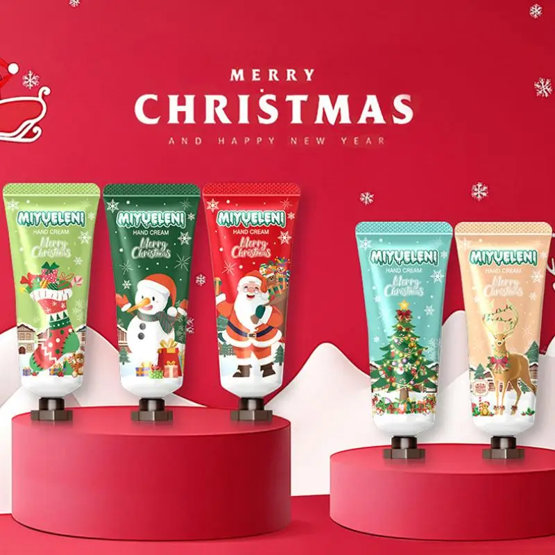 

Christmas Theme Hand Cream Gift Box 5/10pcs Long-lasting Moisturizing Nourishing Hand Lotion Set Exquisite Christmas Gifts