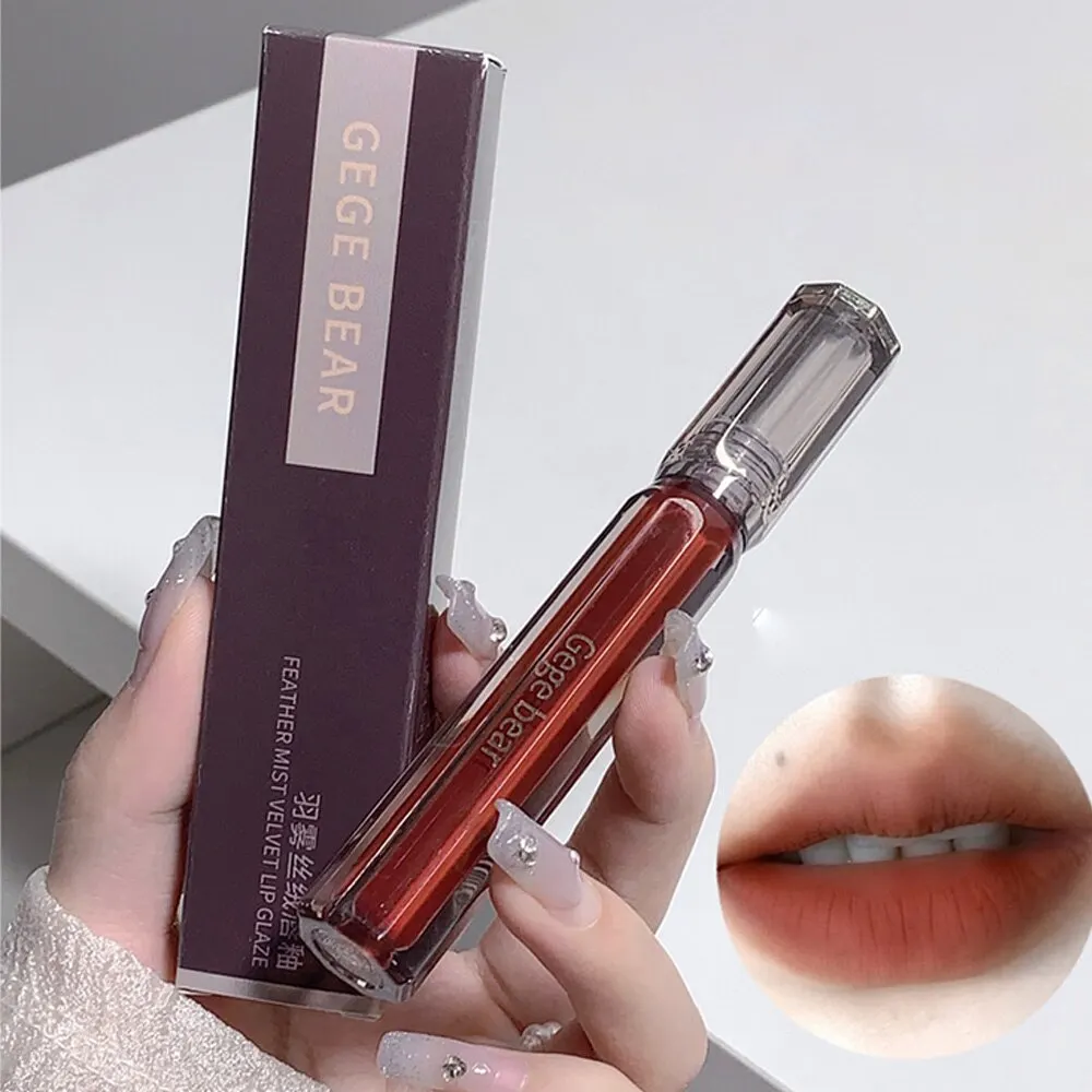 Gege Beer Fluweel Matte Mist Lippenstift Langdurige Hoge Pigmentkleur Antiaanbaklaag Cup Fluwelen Lipgloss Voor Dagelijkse Make-Up