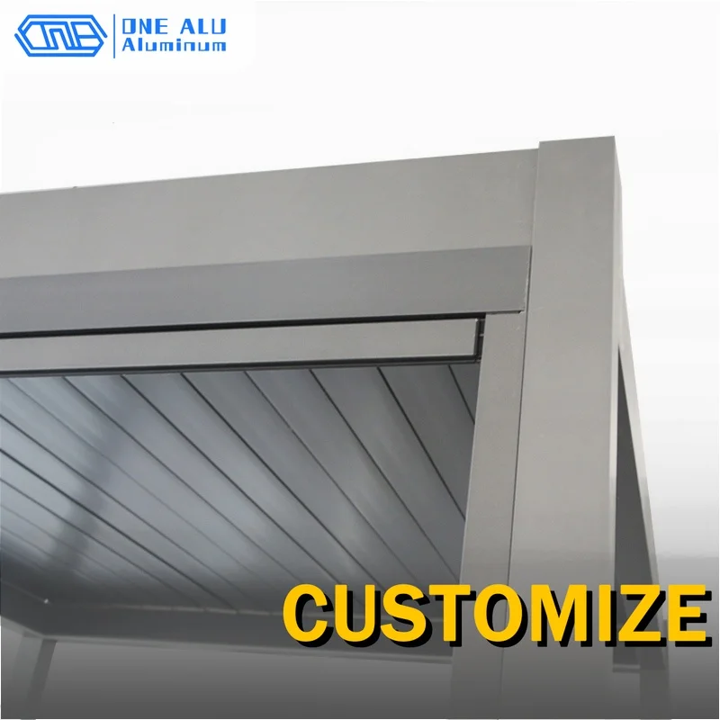 Motorized Aluminum Pergola Custom Size And Color Options Heavy Duty Modern Outdoor For Patio Garden Yard Deck All Weather Use