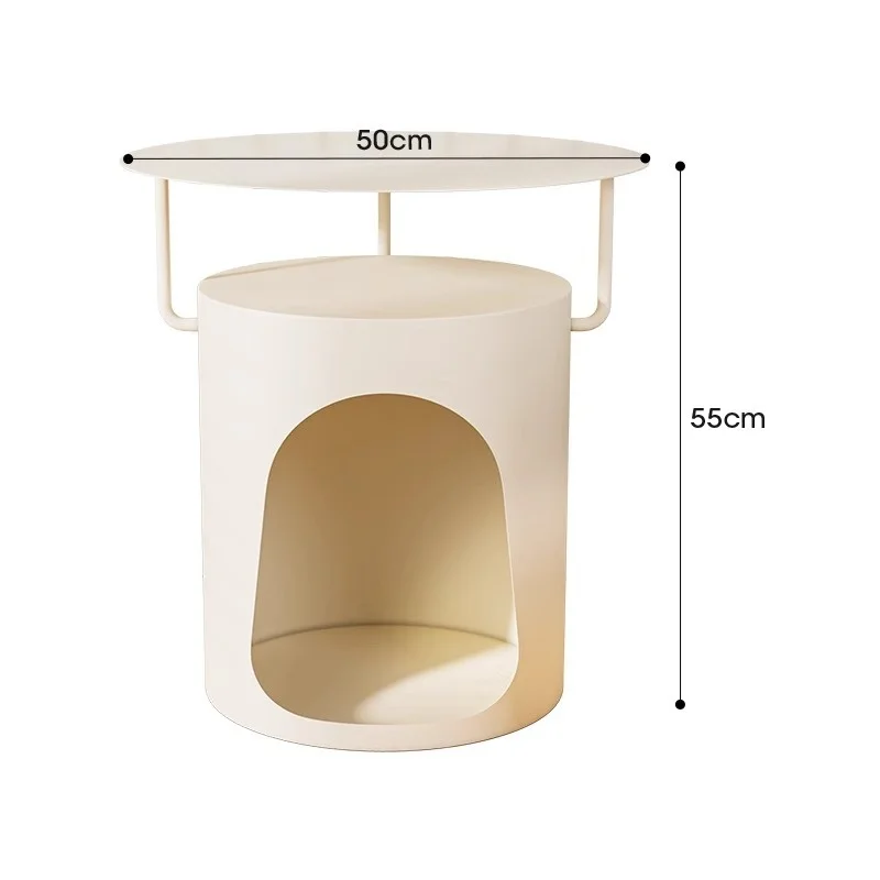 

Modern Simple Cream Style Eco-Friendly Metal Bedside Table Solid Side Table for Bedroom Living Room for Bed Sofa Cat Nest