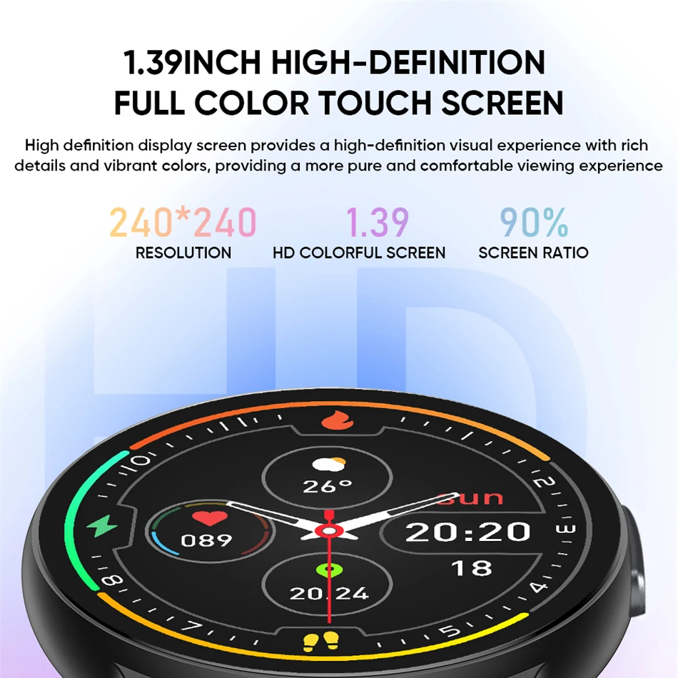 New Sport Smartwatch 1.39 Inch HD Screen GPS Tracker Fitness Tracker Heart Rate Waterproof Bluetooth Call Smart Watch For Women