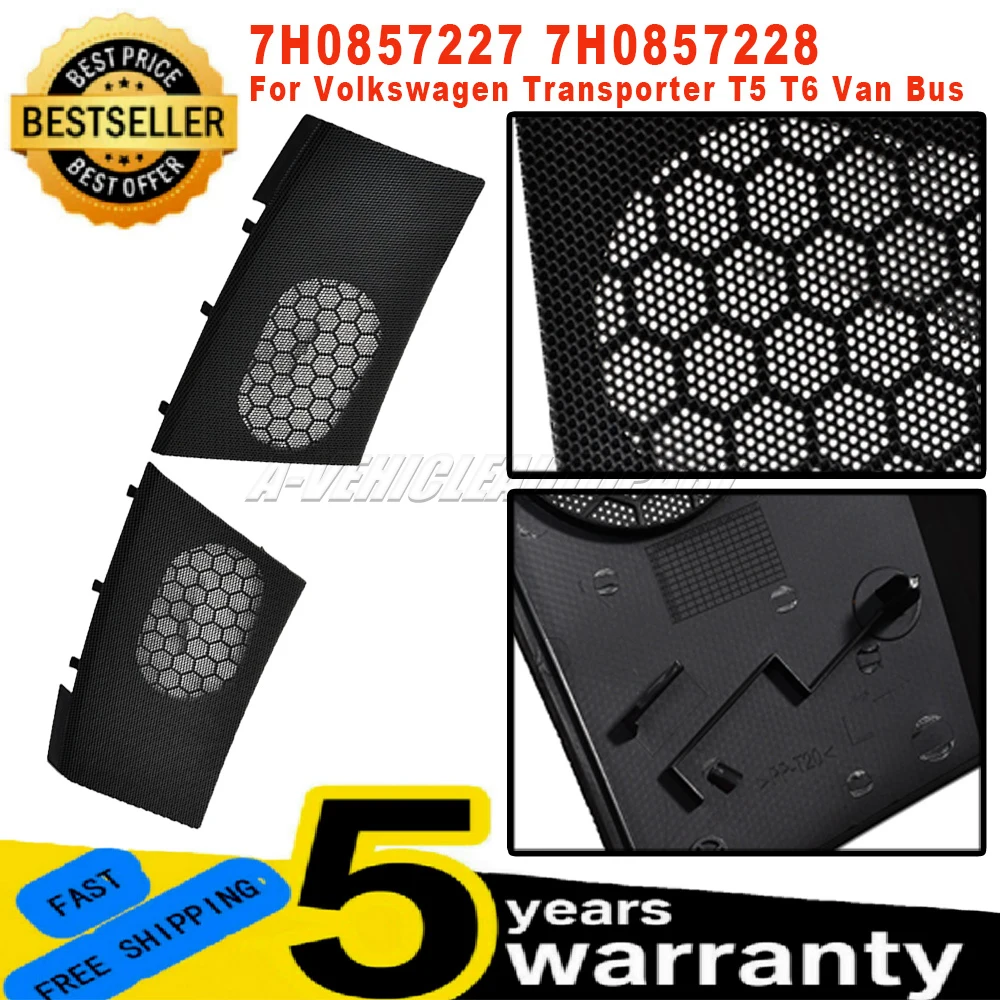 New 7H0857227 7H0857228 For VW Transporter T5 T6 Van Bus Front Dashboard Speaker Grille Left and Right Black ABS Car Accessories