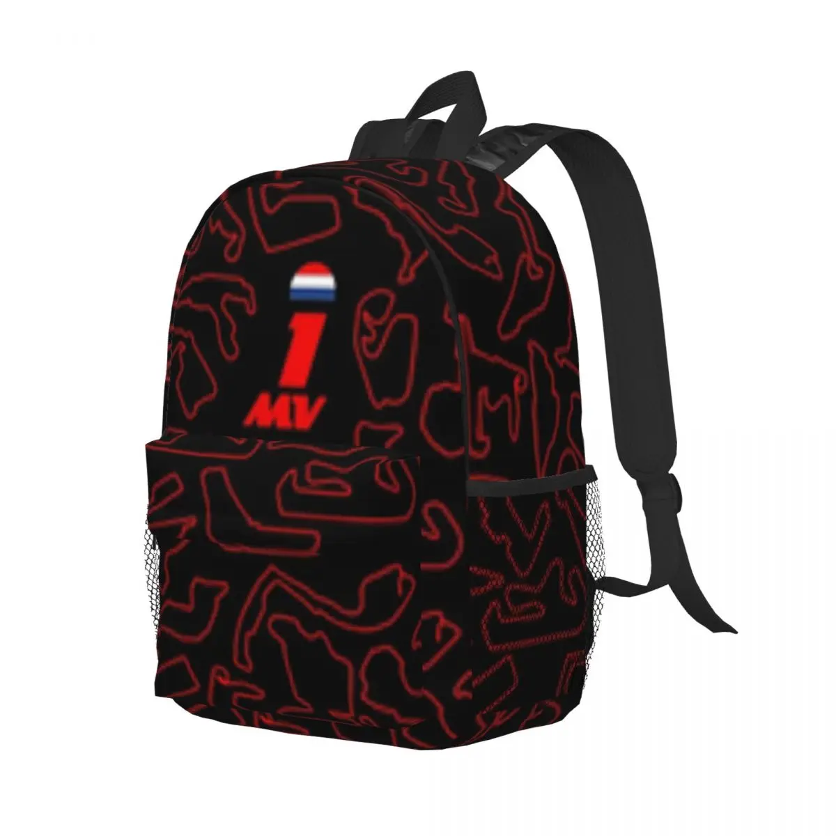 1 MV - Race Tracks Patterns New Fashion High Capacity Waterproof College Backpack Trendy Laptop Travel Book Bag 15inch