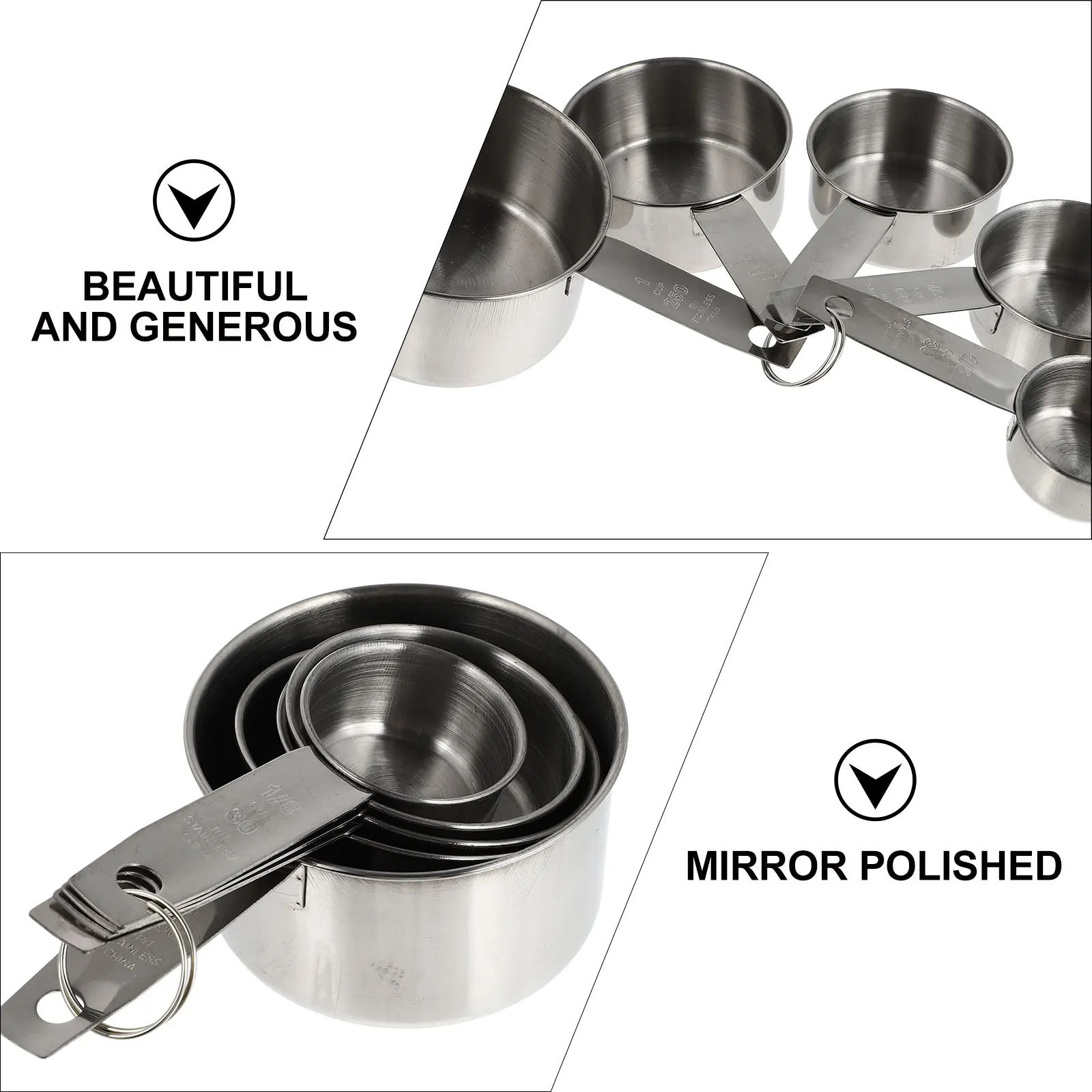 

Spoon Measuring Set Household Tool with Scale Silver Stainless Steel Kitchen Spoons Scoops