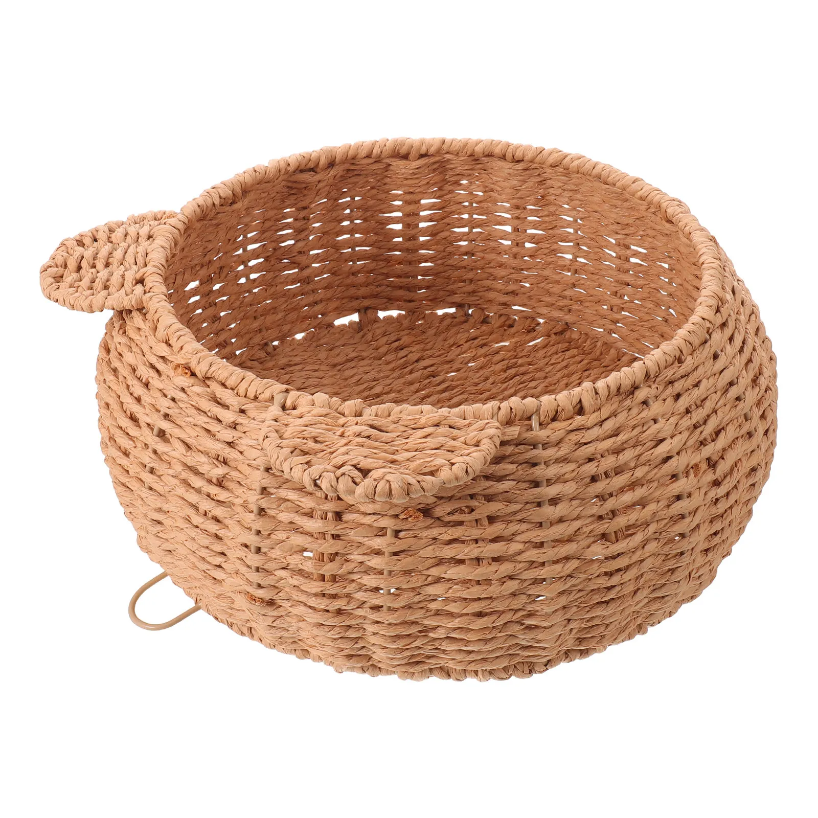 Woven Hanging Wall Storage Basket Imitation Rattan Wall Mounted Organizer for Kitchen Bathroom Living Room Fruit Small Items