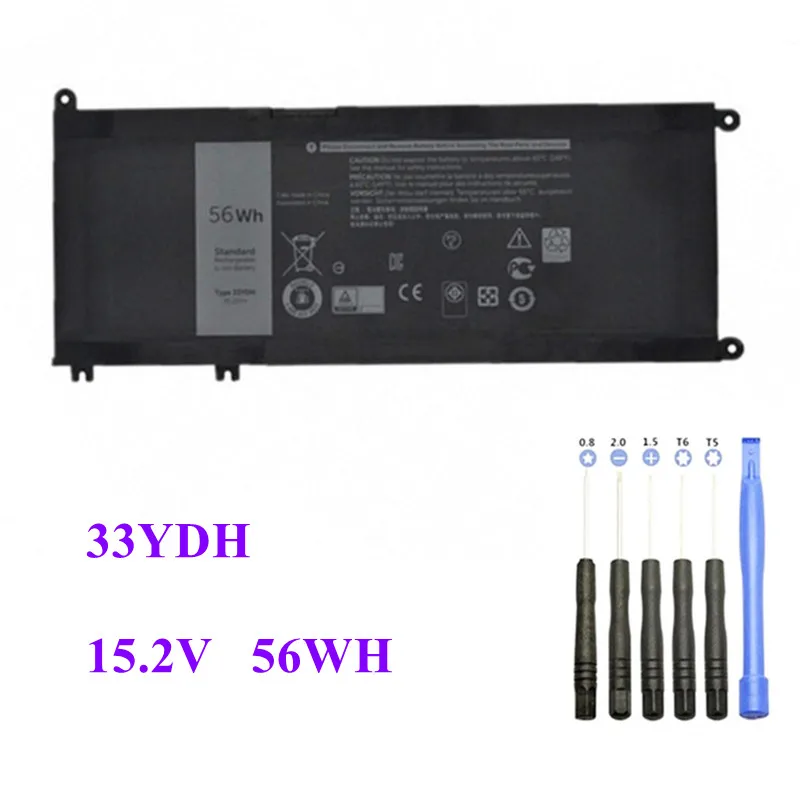 15.2V 56WH 33YDH Laptop Battery For DELL Inspiron 17 7778 7779 7773 15 7577 G3 15 3579 5587 17 3779 7588 P30E Series