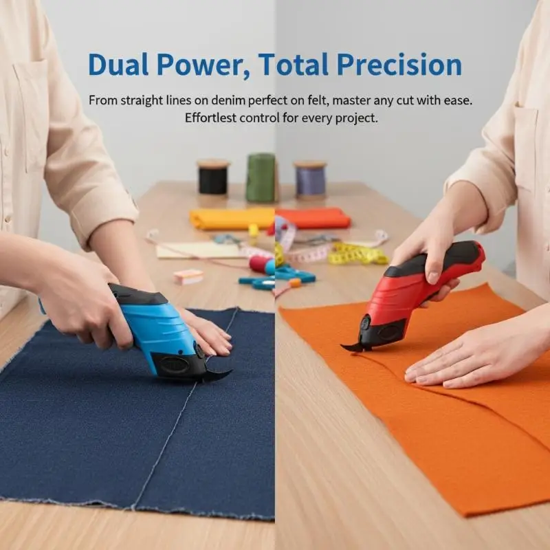 3.6V Electric Scissors Fabric Cutting Machine Leather Tailor Scissors +Tungsten Steel Blades USB Charging Portable Power Tool