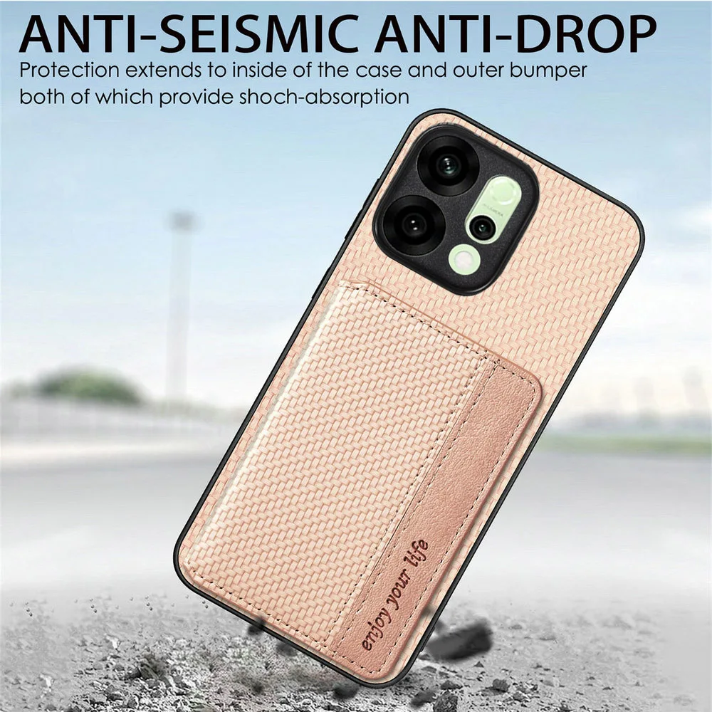 Reno12 FS 12F 13FS 14F 15 5G Card Leather Case RFID 360 Protect Capa for OPPO Reno 12 FS Case Reno13 14 F 13 16 13A 12FS Funda