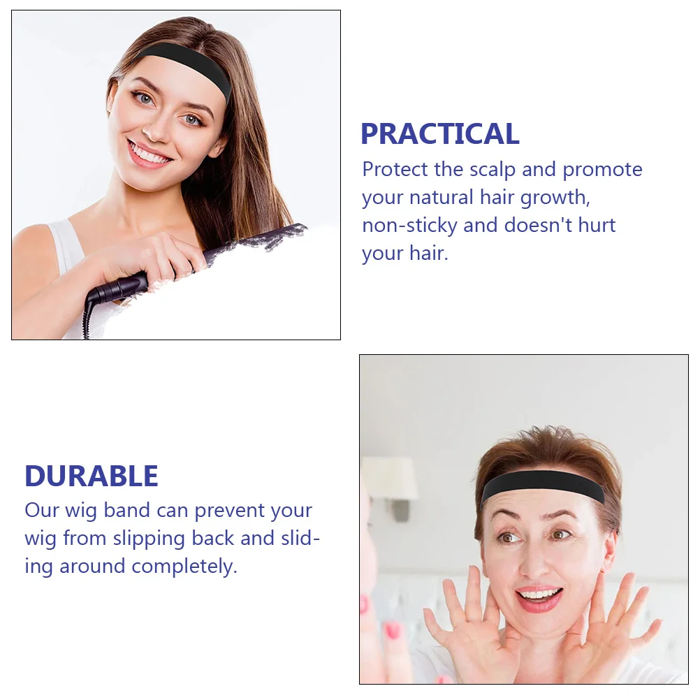 

3 шт. противоскользящие эластичные повязки для женщин, прочные ремешки для париков, аксессуар для защиты натуральных волос