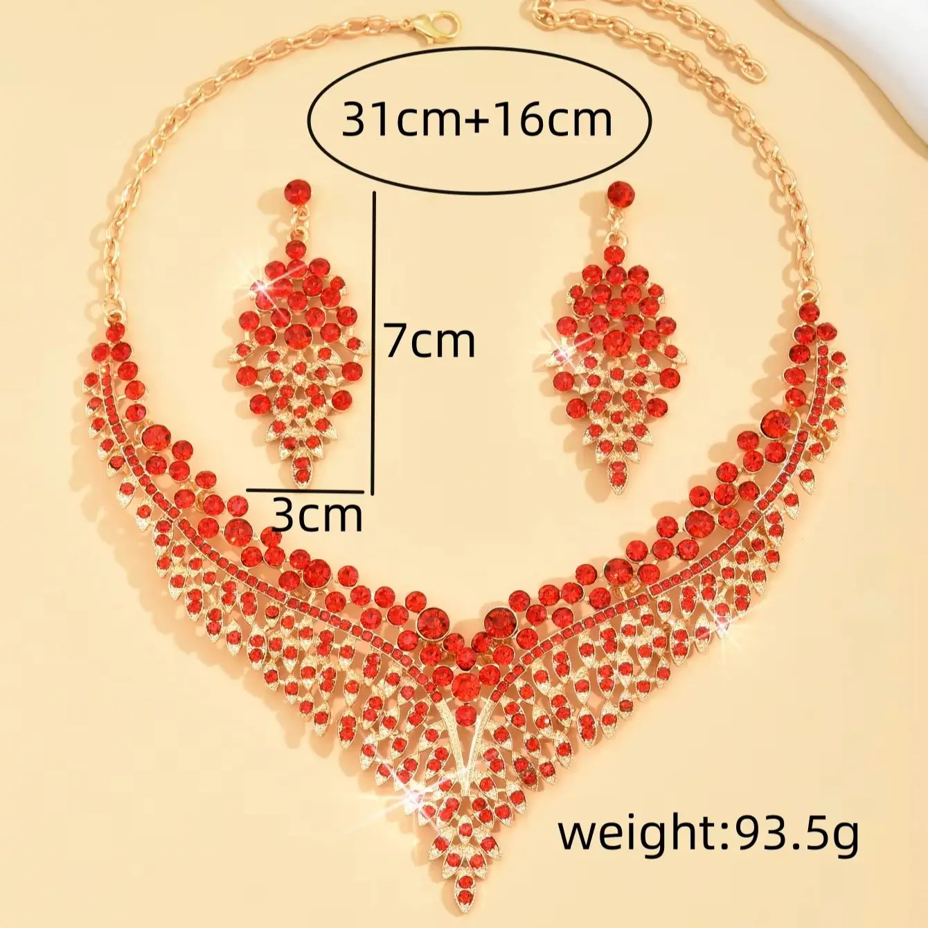 3PC Women\'s Fashion Starry Leaf Embellishments Necklace Earrings Jewelry Set Wedding Banquet Party Festival Gift 8884