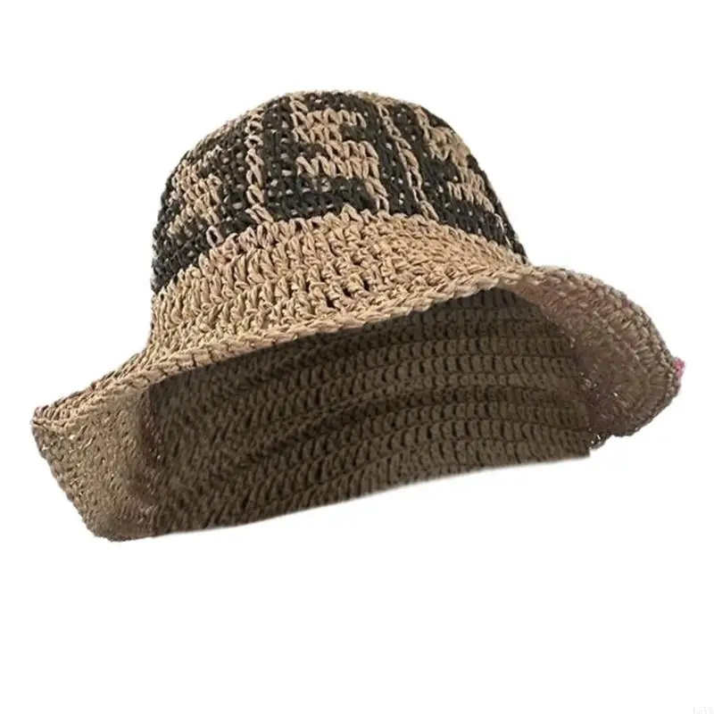 L5YA nhẹ có thể crochet Mũ ống hút có thể gập tay rộng bằng tay thêu tay thêu ngoài trời