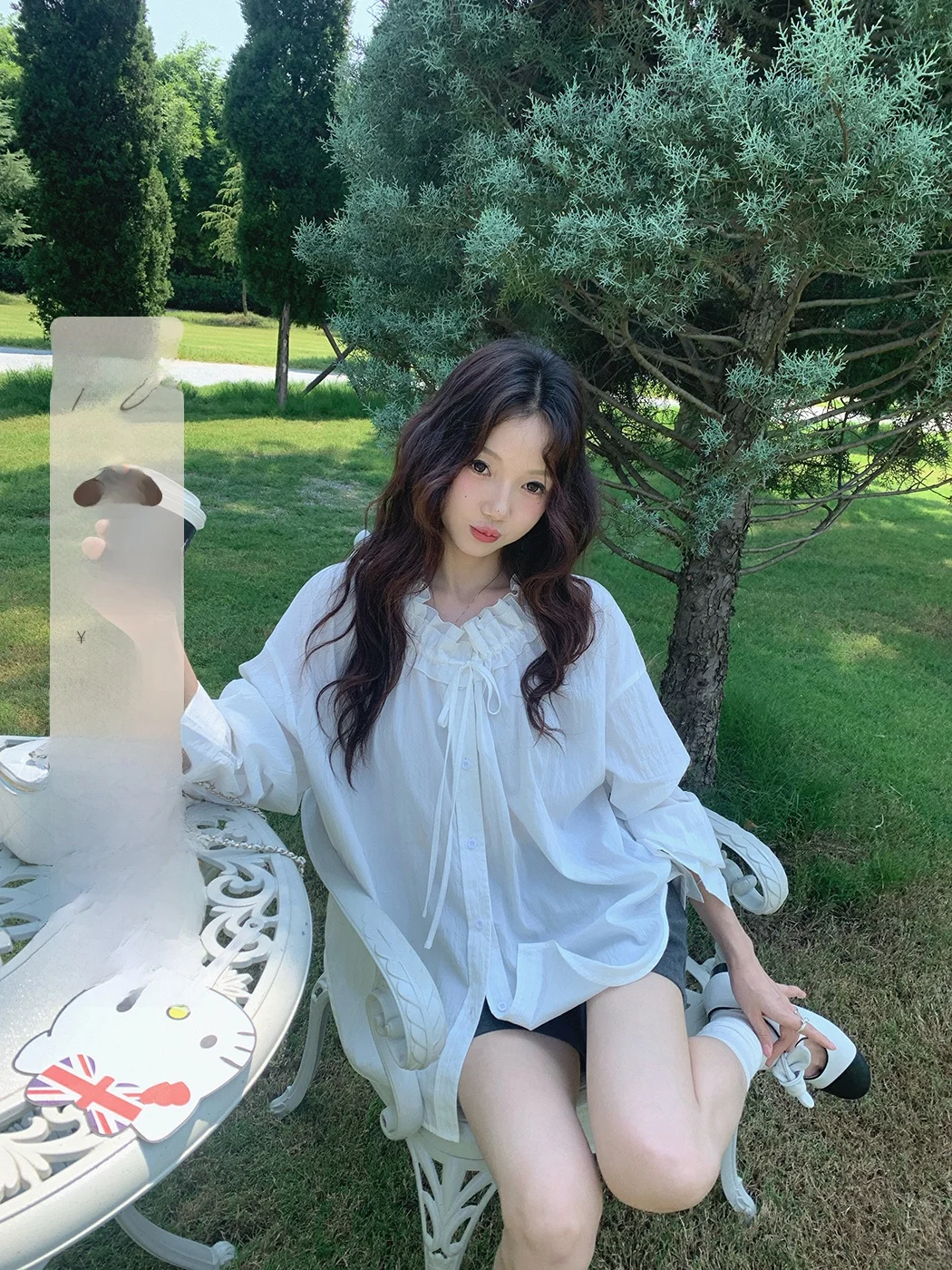 

Юбка Ibell Zhang French Sle Long Sve Doll, женская, свободного кроя, из дышащего хлопка, с дизайном в виде плиссированной юбки, с имитацией древесного узора