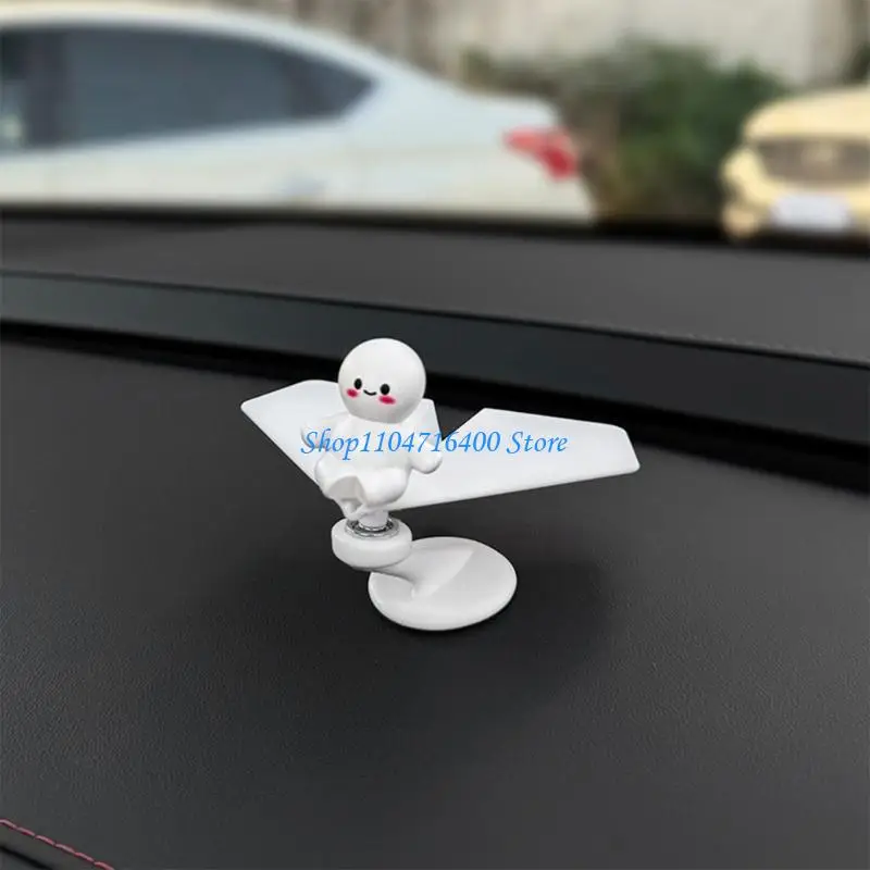 

y1gd Dynamic Rotating Aircraft Car Dashboard Ornament Solar Drives ABS Plastic Auto Interior Decorative Piece Gift