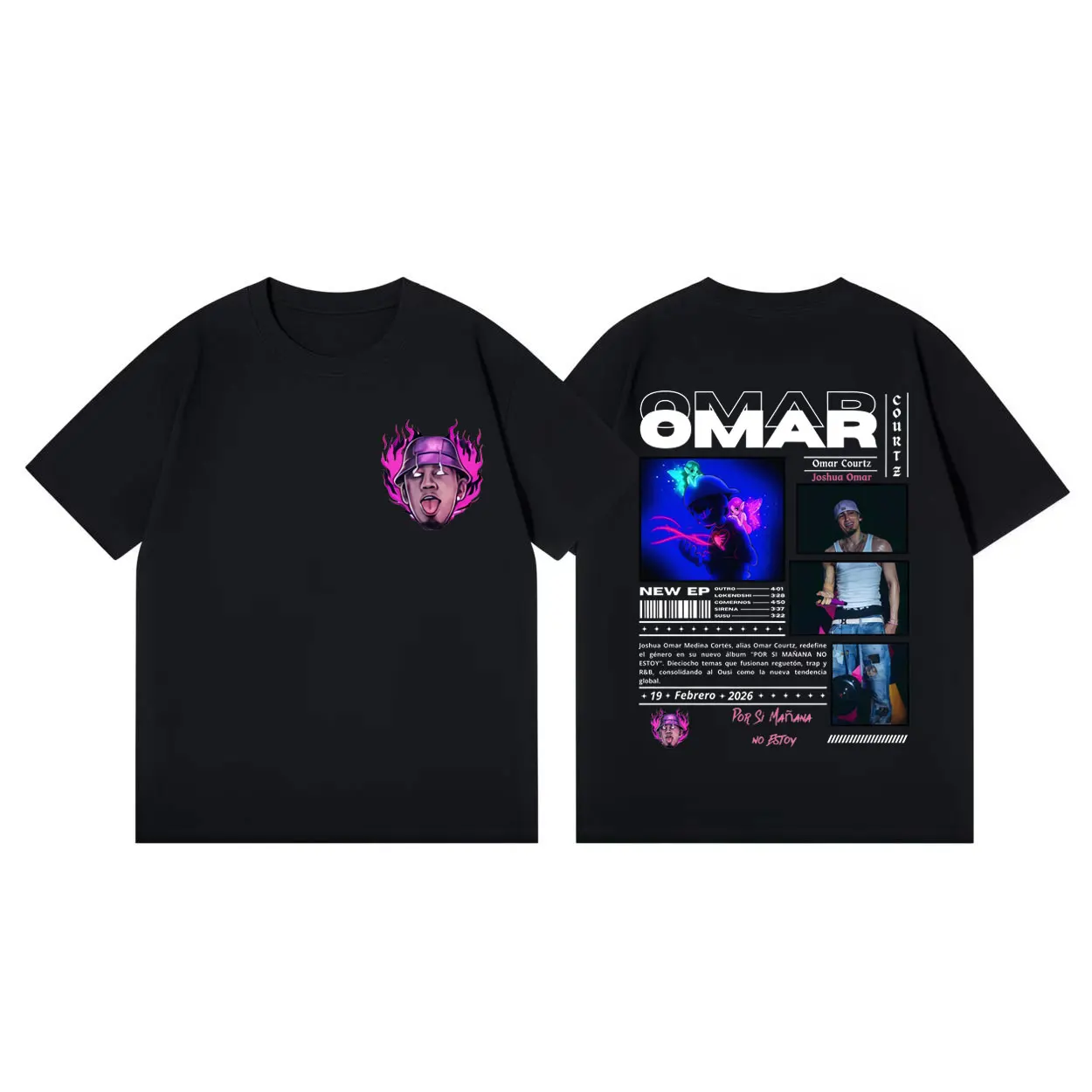 

Omar Courtz Por Si Mañana No Estoy Album Graphic T Shirts Fashion Pop Music Short Sleeve T-shirt Unisex Casual Cotton T-shirts