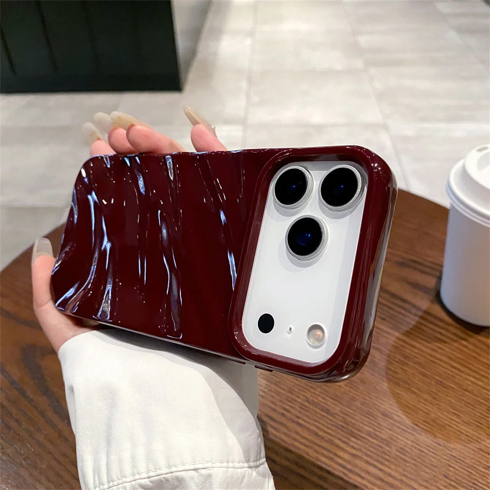 Mattiertes Wellenmuster, schlichte Handyhülle für iPhone 17 Air 16e 16 15 14 Plus 13 12 11 Pro Max 7 8 SE 2020 2022 stoßfeste Abdeckung – Detail 9