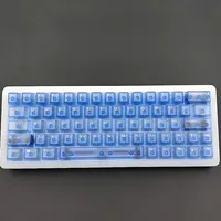 Glacier Blue Transparent, Keycap, Cherry PBT Technology Keycap Set Suitable for HI75 61 84 96 98 99 104 F87 and other keyboards