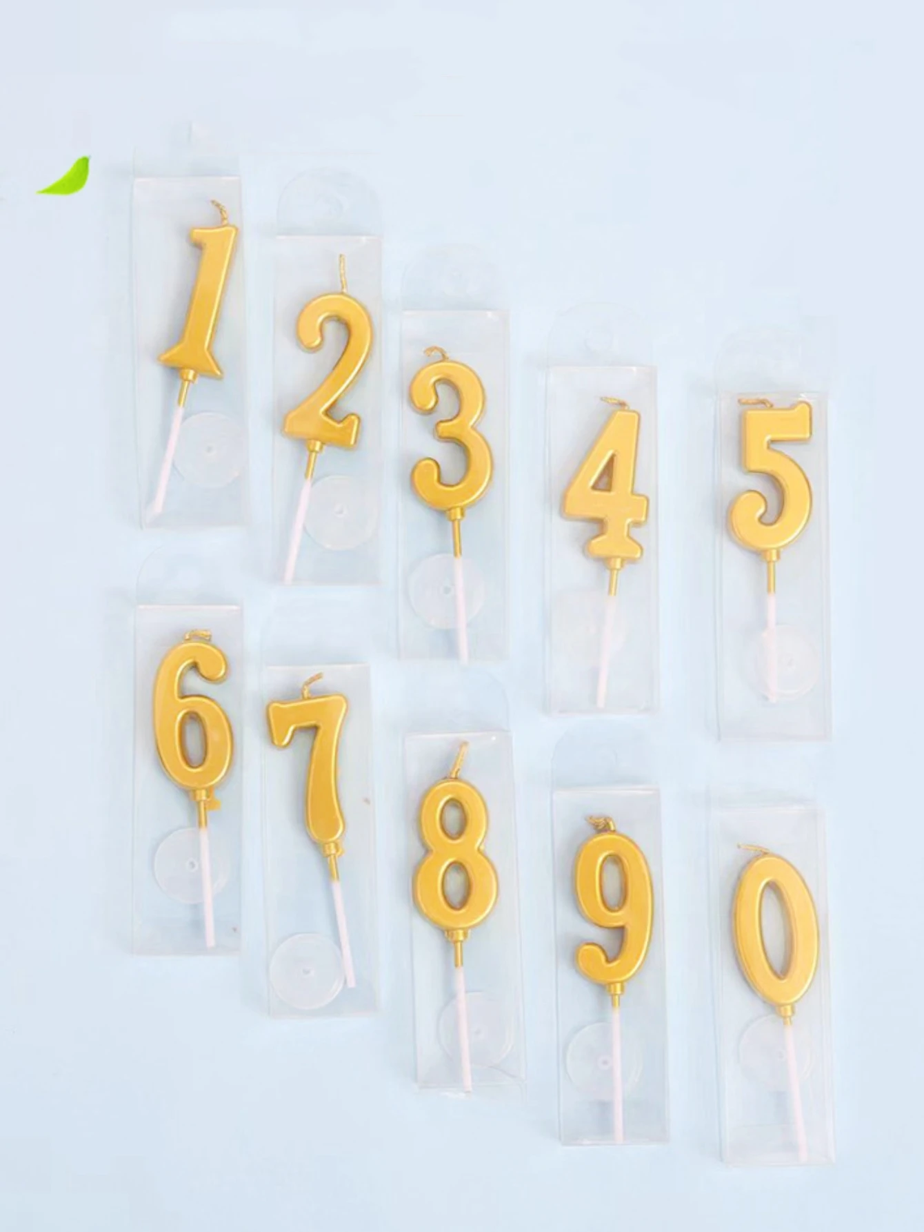 1pcs Spray gold digital Candle Birthday cake Candle Creative Party 0-9PVC wrapped candle party party birthday party