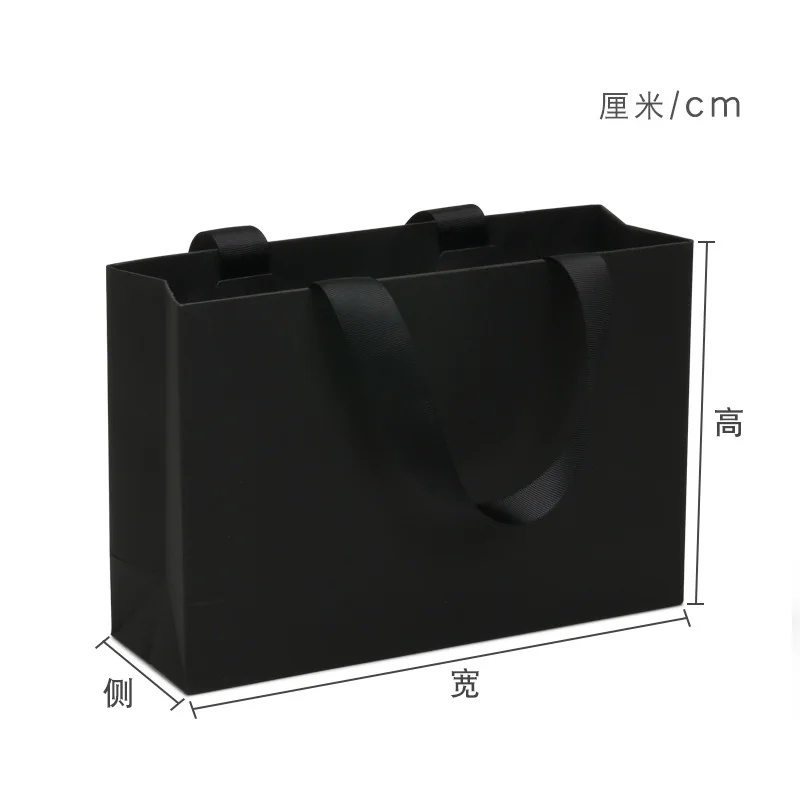Custom Black Handbag Paper Bags Large Small Medium Threaded Rope Advertising Bags Bags Clothing Store Packaging Bags Printa