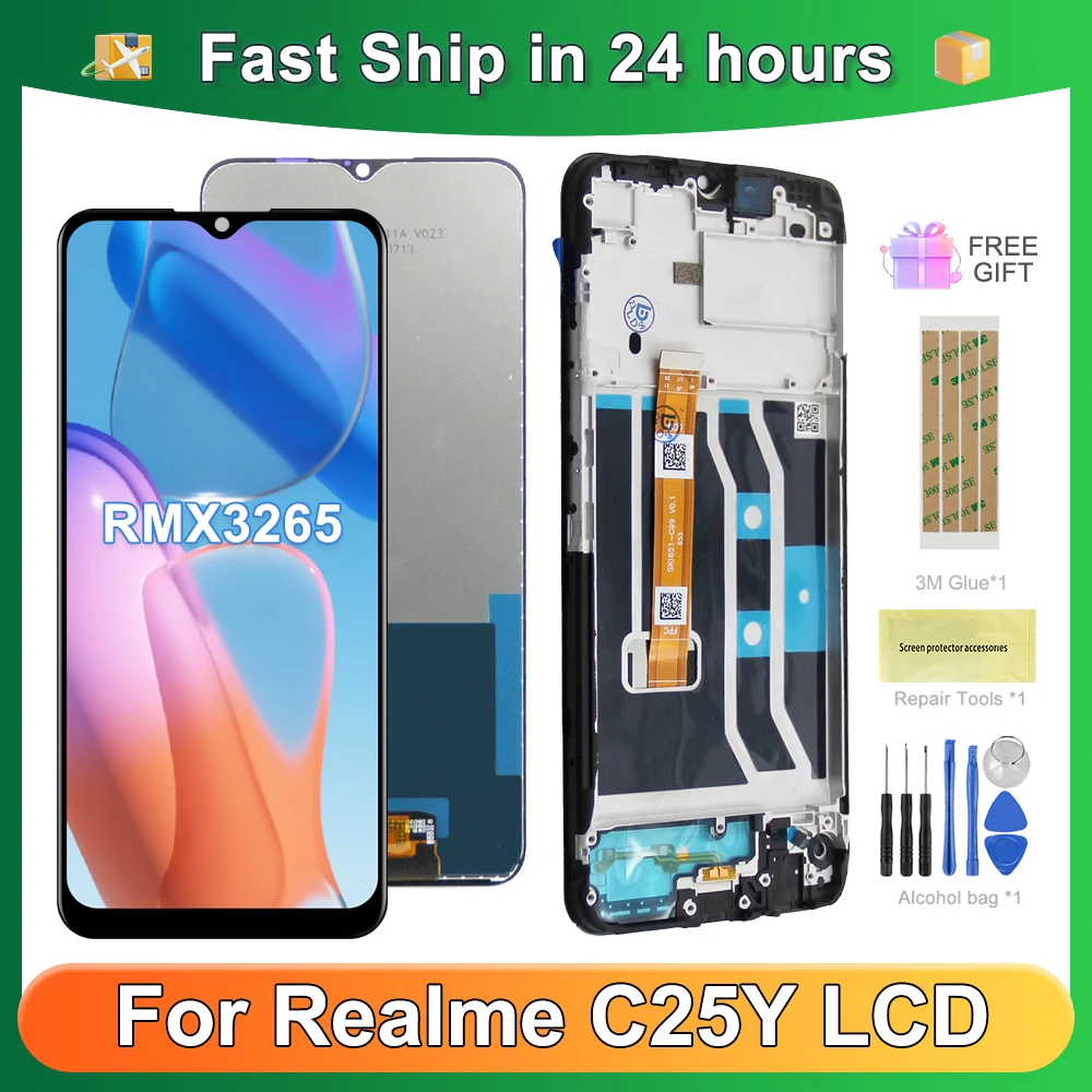 6.5''OEM For OPPO Realme C25Y For RealmeC25Y RMX3265 RMX3268 RMX326 LCD Display Touch Screen Digitizer Assembly Replacement