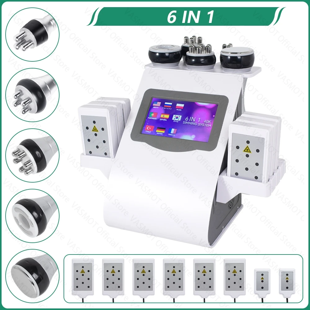 40K Radiofrequenza Multifunzionale Body Sculpting 6/9IN1 Cavitazione Dispositivo di Massaggio Al Vuoto Forma Del Corpo Lipo Laser Macchina Dimagrante