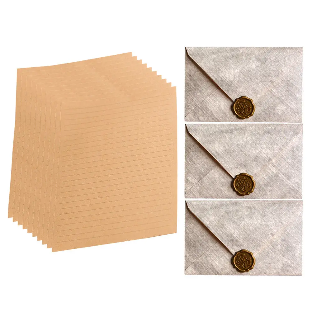 

1 Set Vintage Letter Paper Envelopes Small Size Wear Resistant for Blessing Cards Cash Gifts Party Festival Stationery