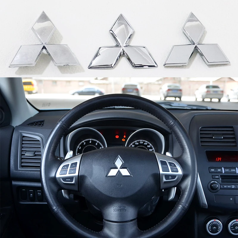 1 Uds. Funda para volante de coche, pegatina decorativa, accesorios para automóvil, para Mitsubishi lancer asx outlander pajero l200 galant