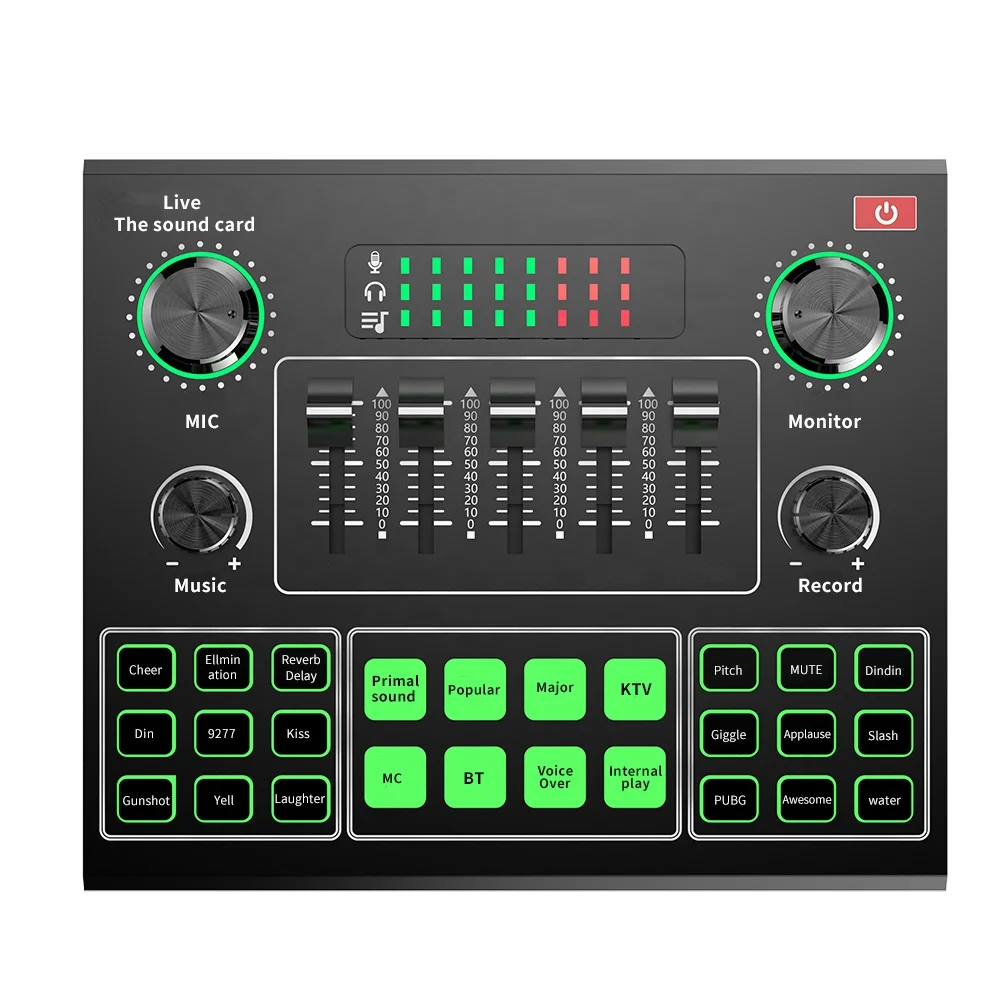 

Горячая распродажа 2024, интерфейс V9 SoundCard o, USB-студийная запись, внешнее подключение телефона и компьютера, m Dj, караоке, прямая трансляция