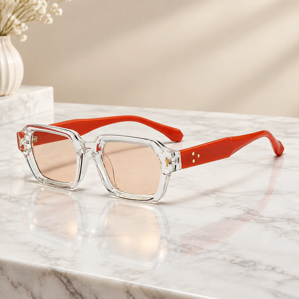 Oversized Sunglasses Delicate Irregular Thick Frame for Men and Women, Retro Sun Glasses UV400 Sunglass UV400 for Weekend Party