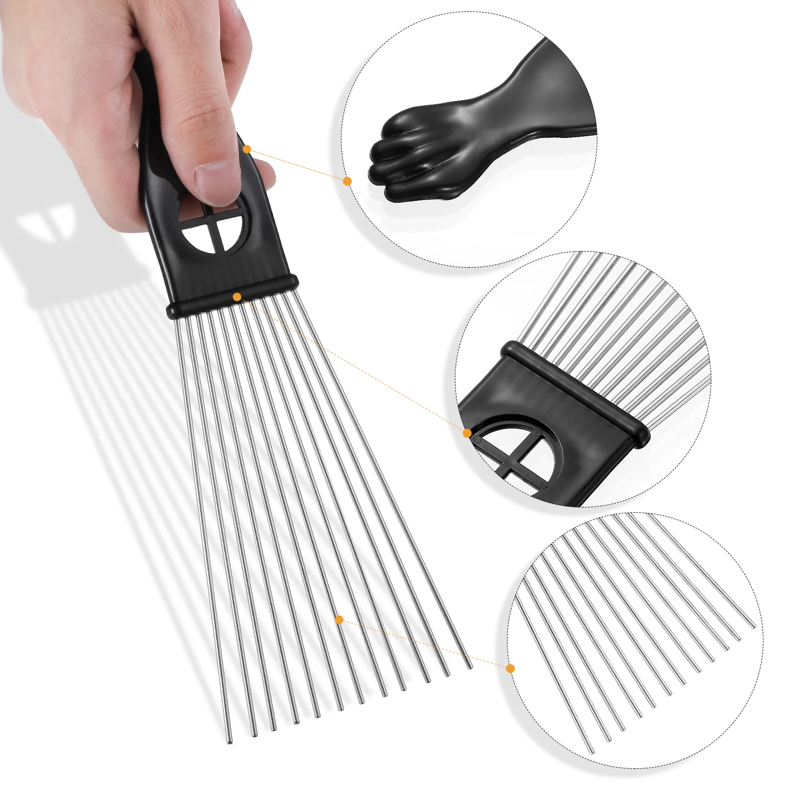 Afro Pick for Natural Hair Men Styling Comb Rake Lift Vpartwig Curly Human Slick