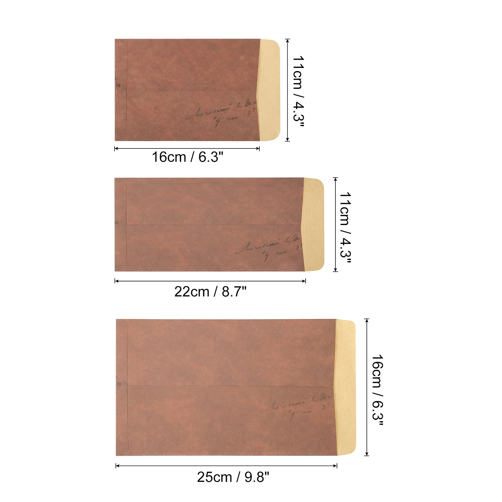 Envelope retro do cartão do Natal do estilo com escrita, Envelopes do presente do vintage, casamento do aniversário, conjunto 20, 50 PCes