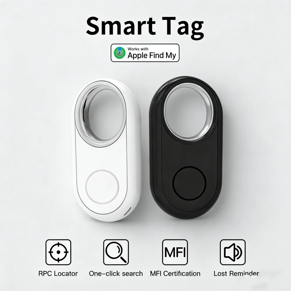 

CD Черно-белый мини-трекер для животных с Bluetooth, умный маячок для отслеживания в реальном времени, звуковое позиционирование, совместим с Apple Find My