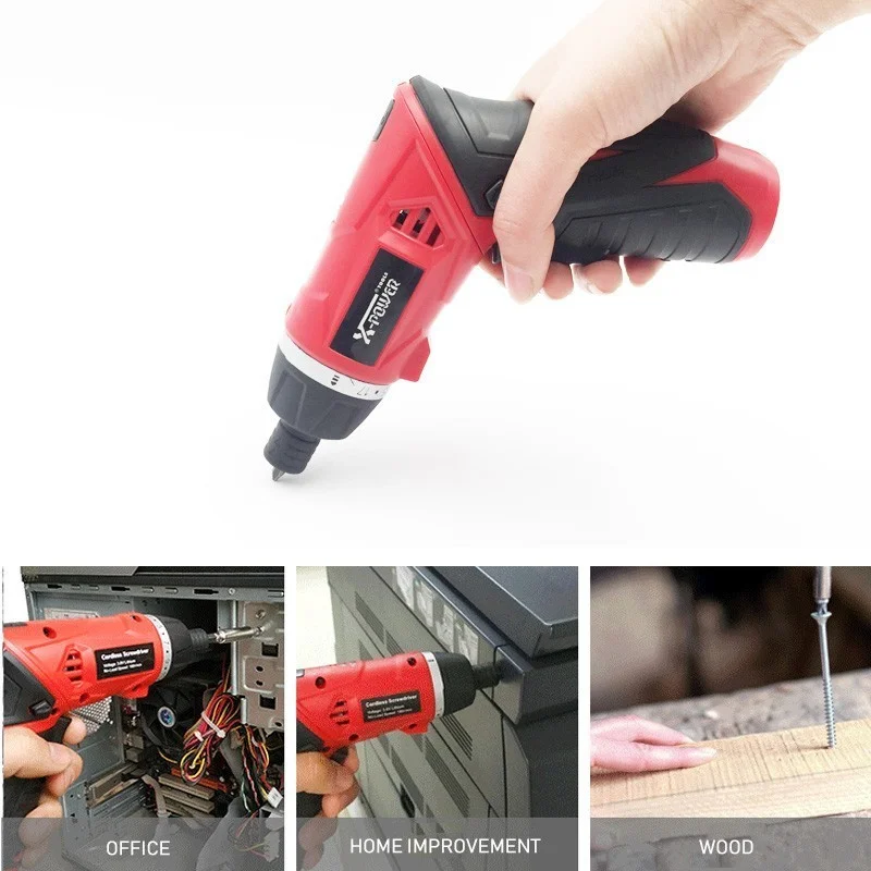 Cordless Electric Screwdriver Mini 3.6V Household Rechargeable battery Screwdriver with Twistable Handle with LED Torch home DIY