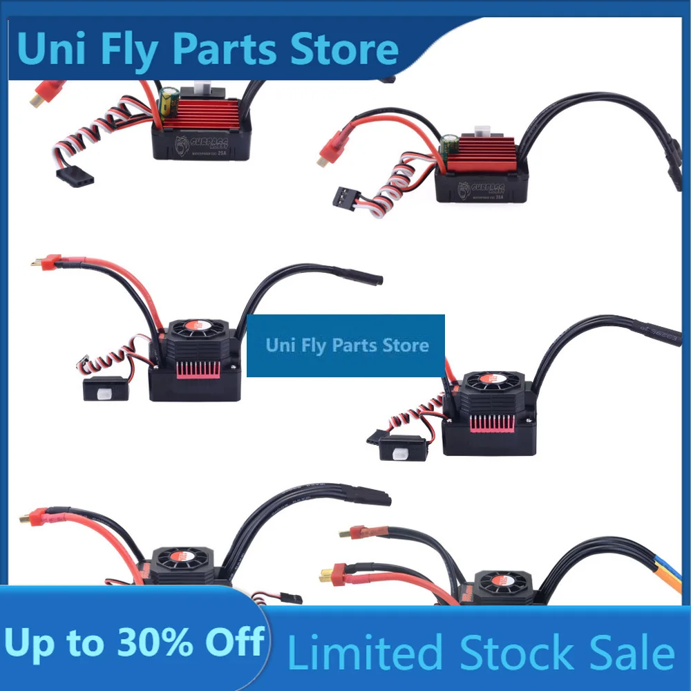Waterproof 25A 35A 45A 60A 80A 120A 150A ESC Brushless Senseless Speed Controller T / XT60 Plugfor 1/8 1/10 1/12 1/20 RC CUniFly