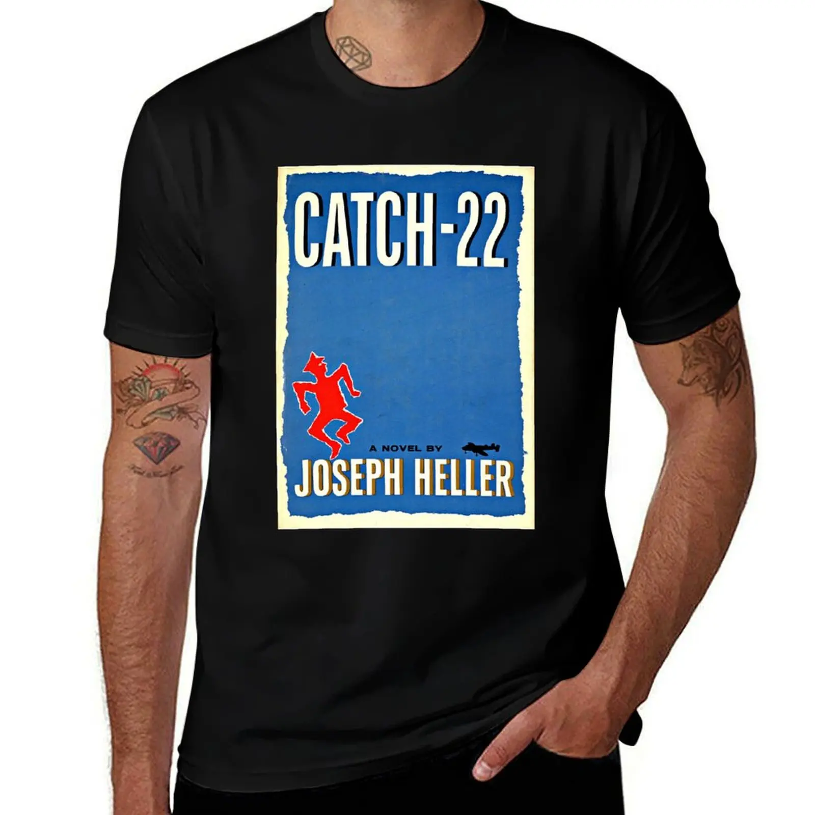 Catch 22 by Joseph Heller Book Cover T-Shirt cotton graphic tees cheap stuff funny t shirts for men