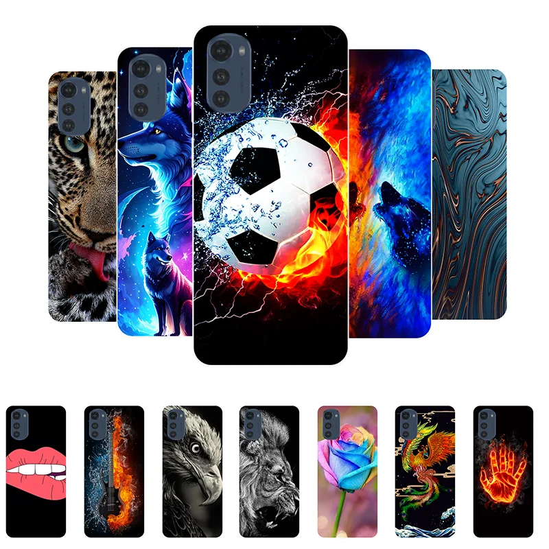 For Moto E32 Case Football Soft Silicone Back Cases for Motorola Moto E32S E 32 Phone Cover MotoE32 etui Fundas